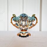 Vase Jardiniere Glass Planter from 1900 Antique Majolica Onnaing Barbonite Collection