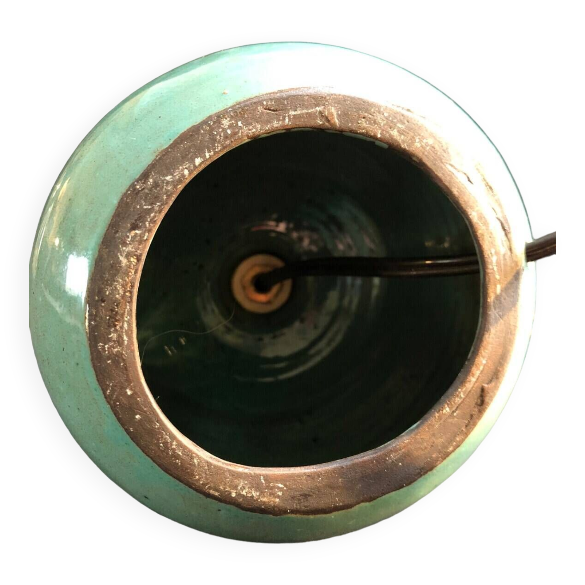 Duck blue glazed ceramic lamp base