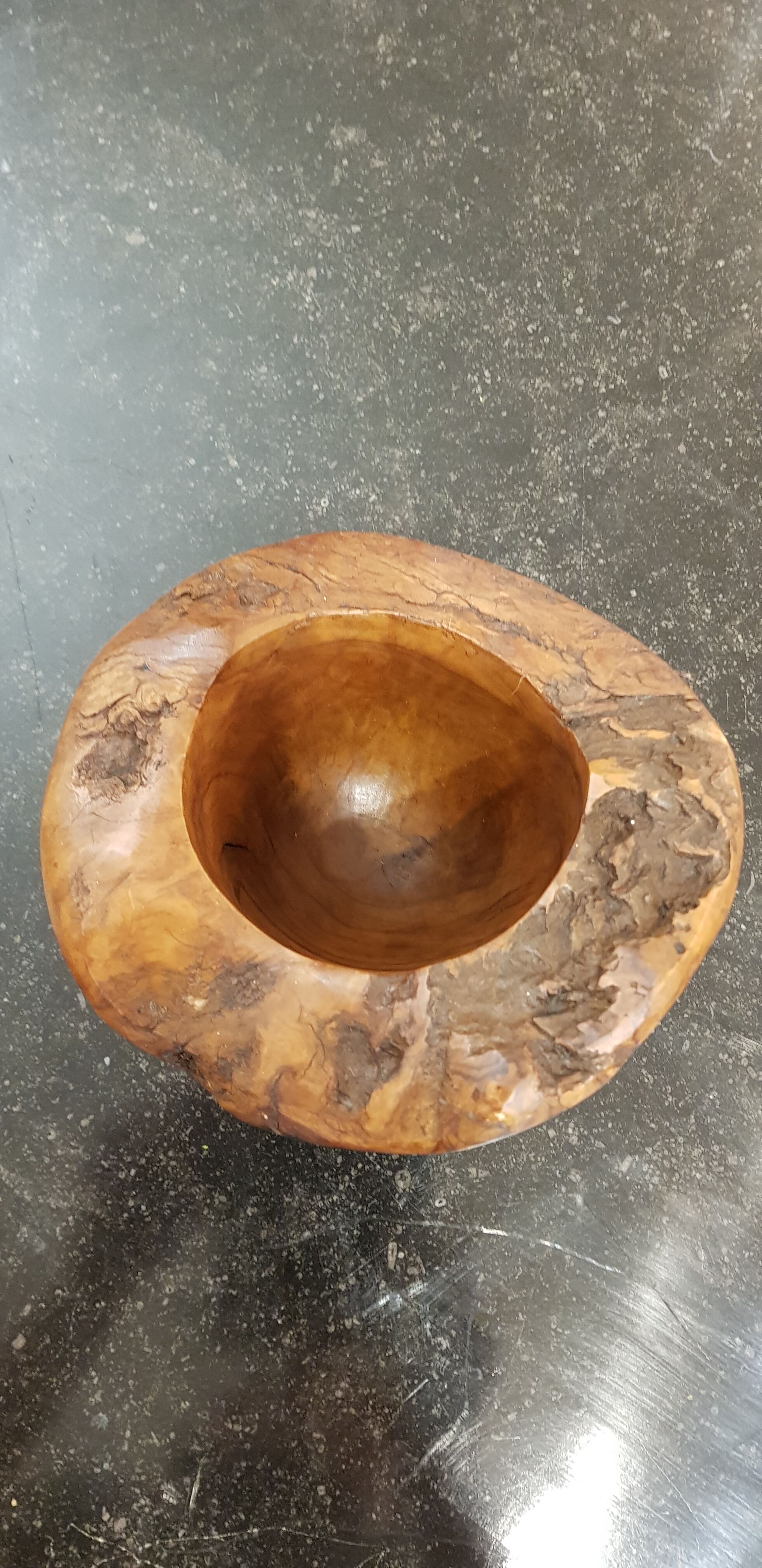 Mortar and wooden pestle