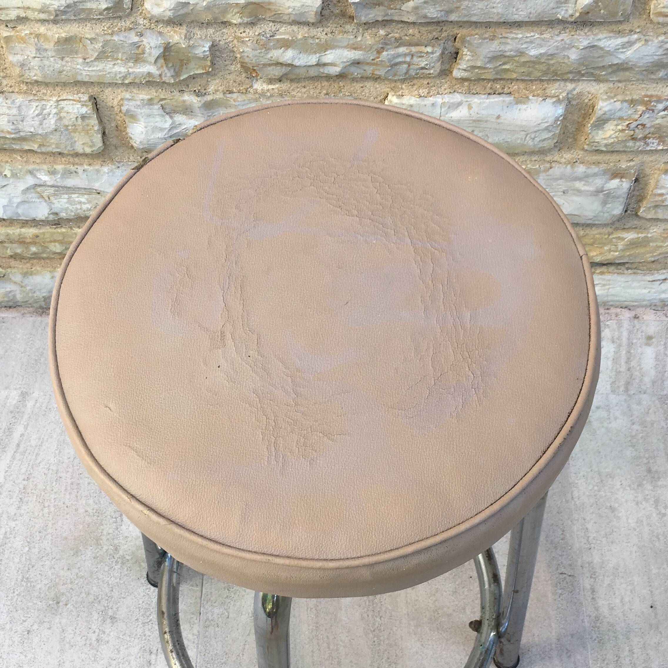 Modernist stool circa 1930 in the style of LC7 by Perriand, Le Corbusier and Jeanneret