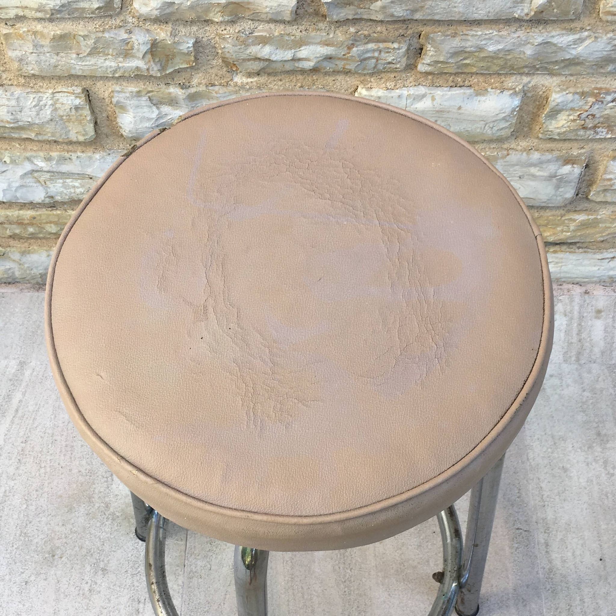 Modernist stool circa 1930 in the style of LC7 by Perriand, Le Corbusier and Jeanneret