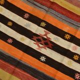 6x11 Multicolor Wool Kilim Rug, 190x322Cm