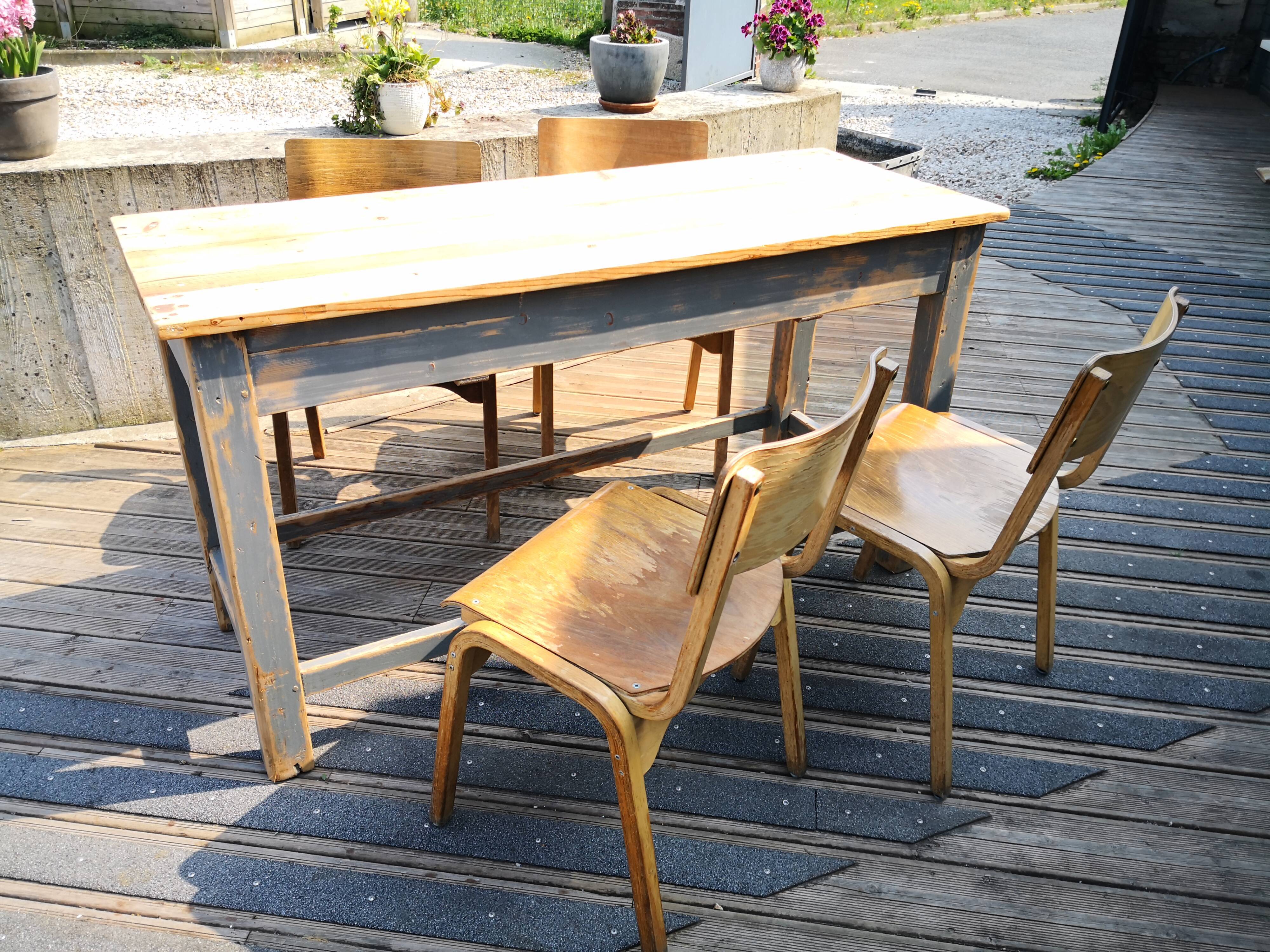 Patinated drapery table