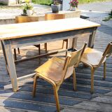 Patinated drapery table