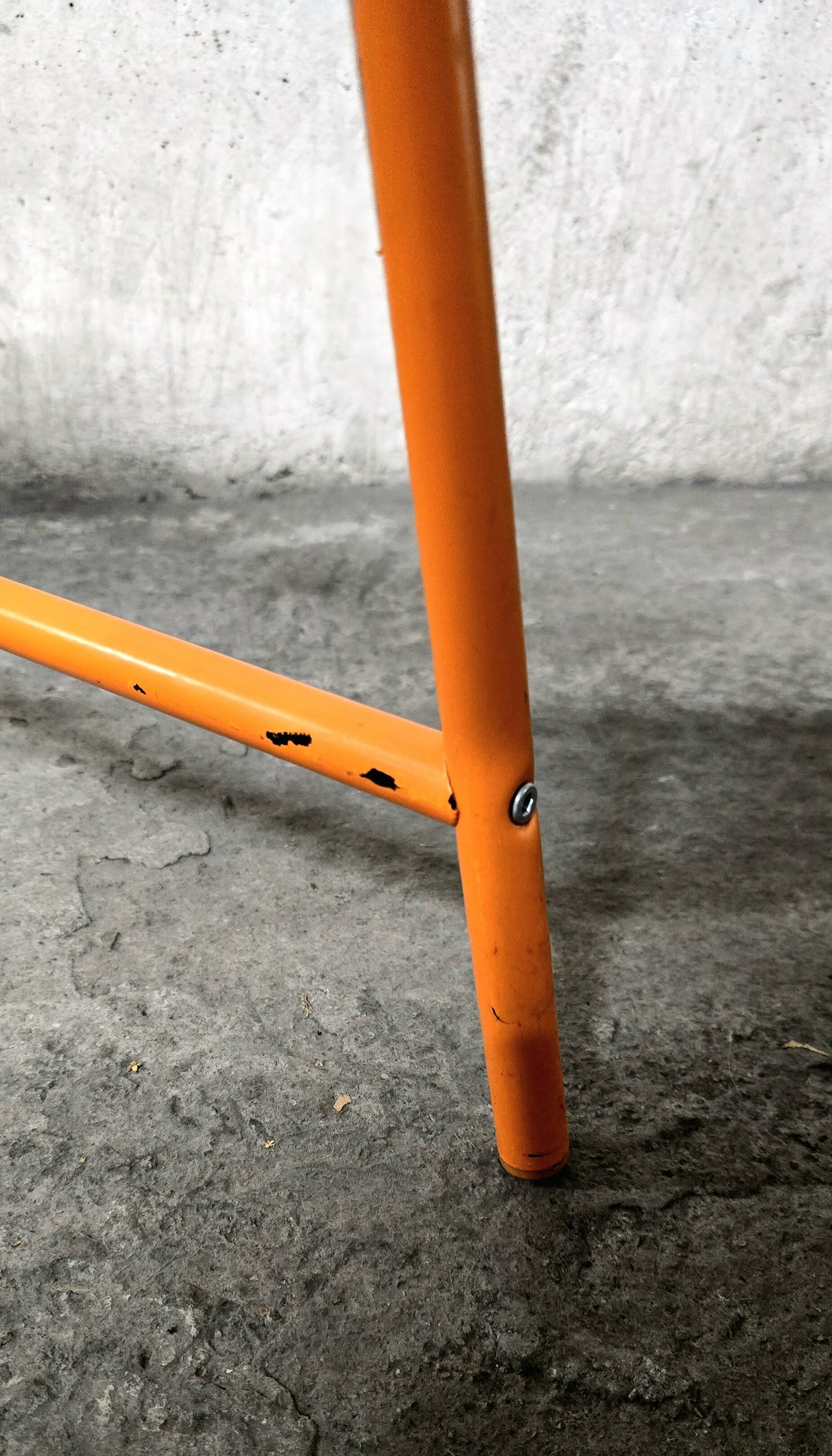 Bench - vintage stool, mesh Ikea Västerön in orange