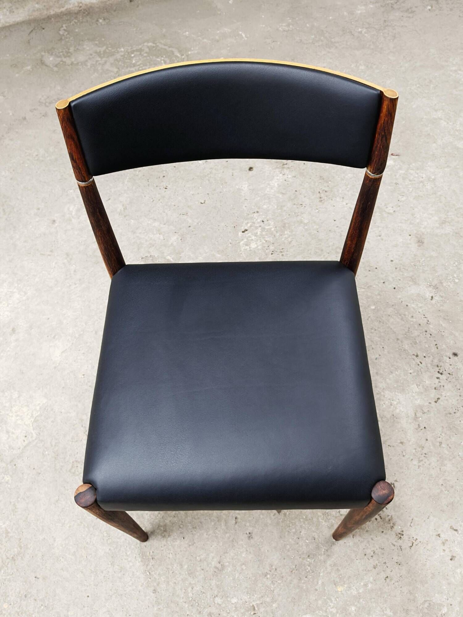 Paire de chaises salle à manger MCM palissandre cuir Danemark 1960