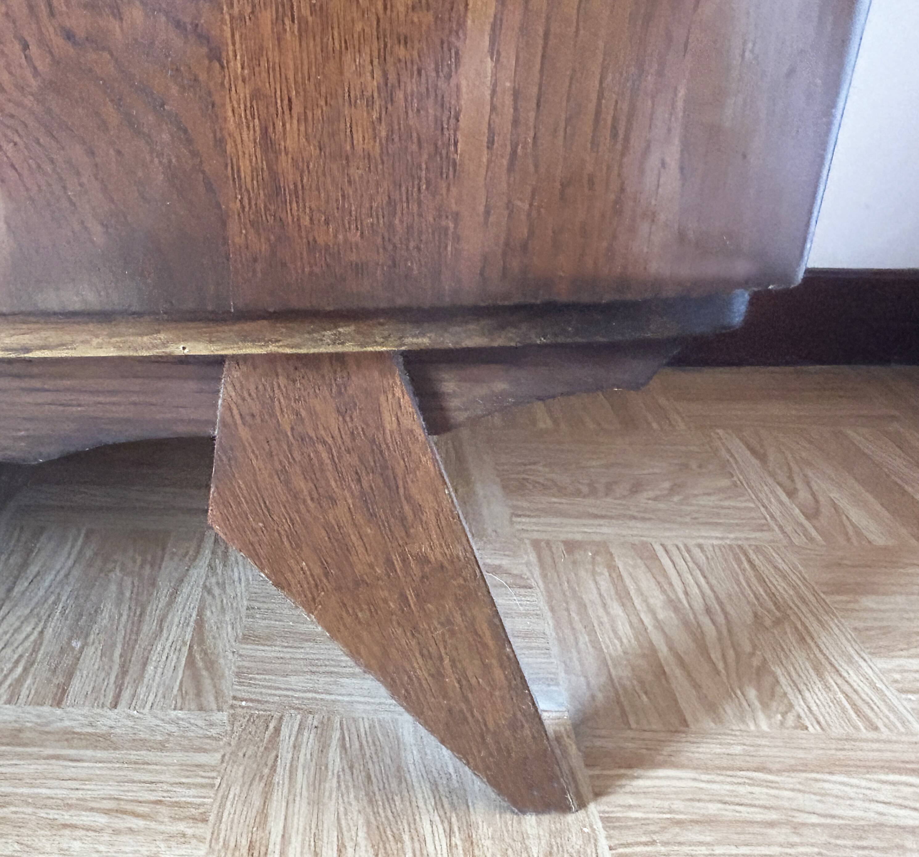 1950s linen wardrobe, shelves, central mirror