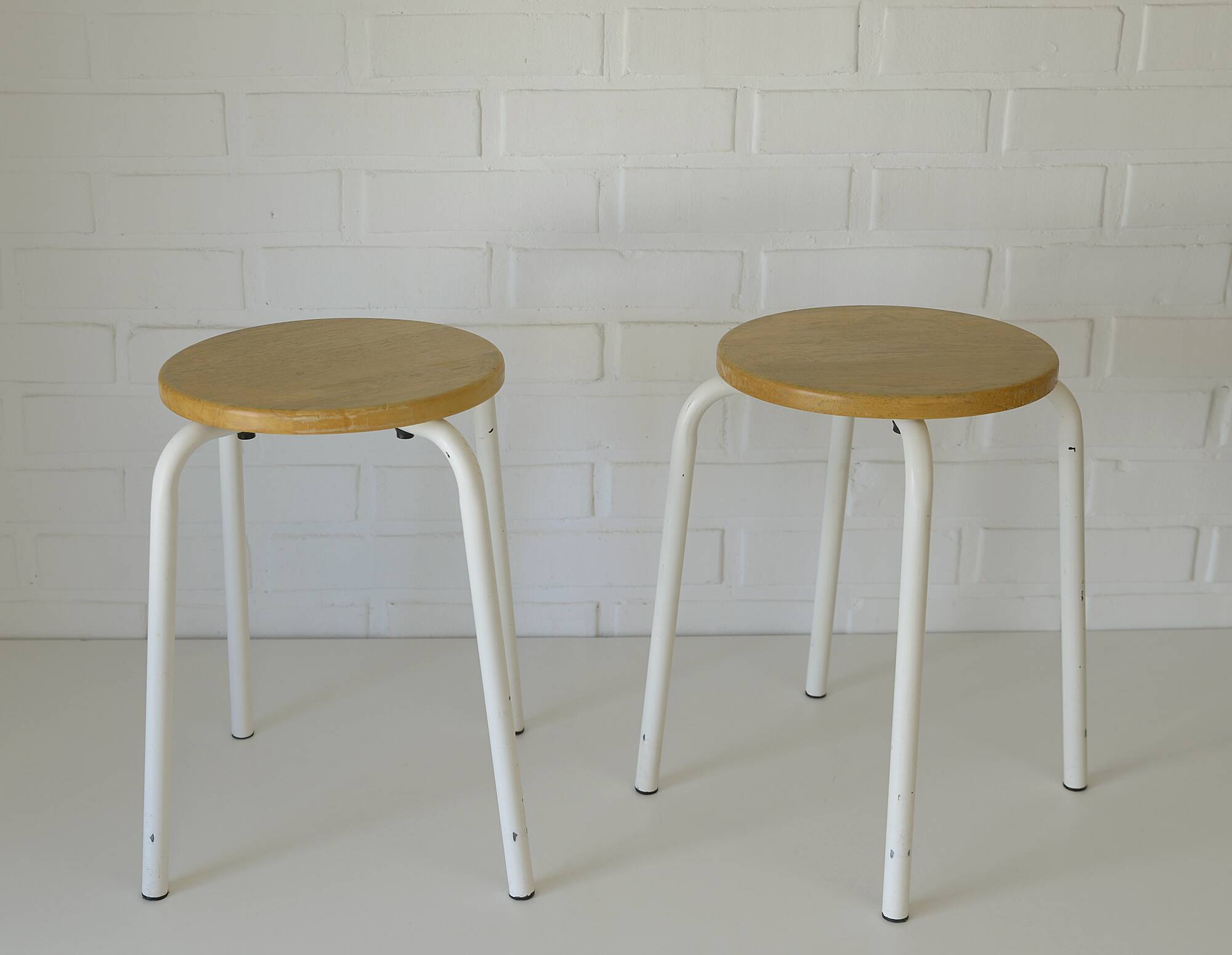 Pair of Vintage Stackable Stools Mid Century Modern Space Age Plant Stand