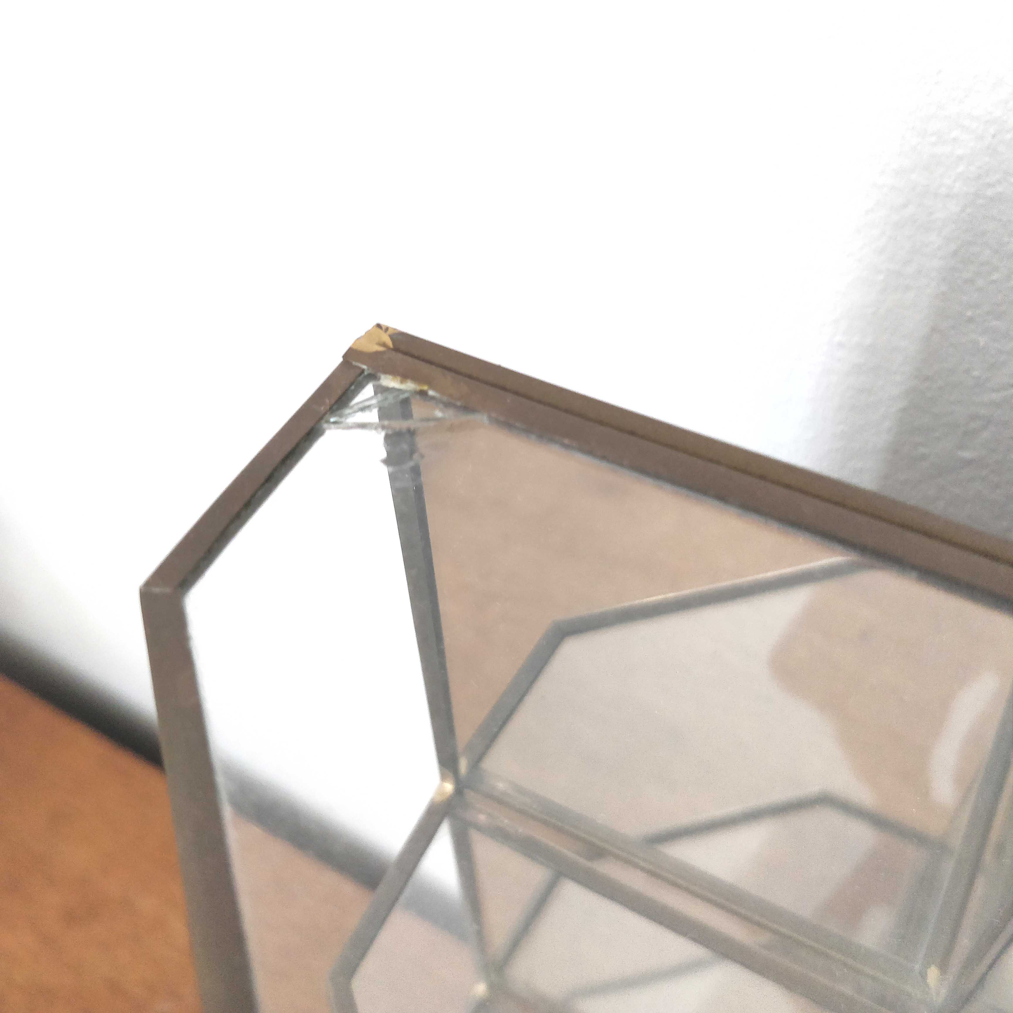 Glass and brass showcase