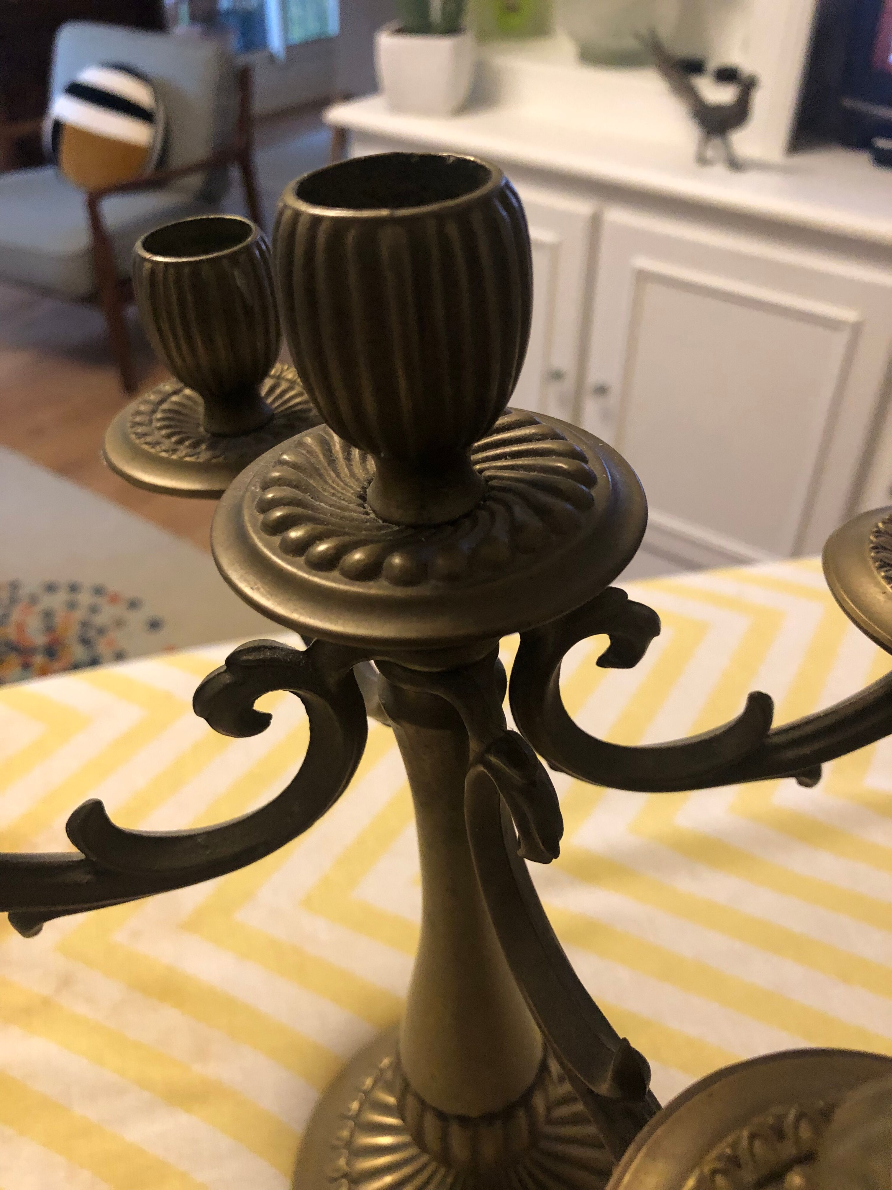 Pair bronze candlesticks