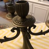 Pair bronze candlesticks