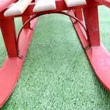 Luge vintage biplace traîneau bois de chêne 1930's 106 cm