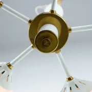 Vintage White 1970s Sputnik Chandelier – Mid-Century Modern Ceiling Light