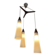 Scandinavian teak and glass pendant light 1960