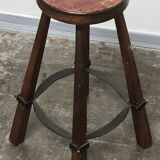 Vintage set of 3 Brutalist bar stools