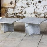 Ensemble de trois tables gigognes en marbre, 1970