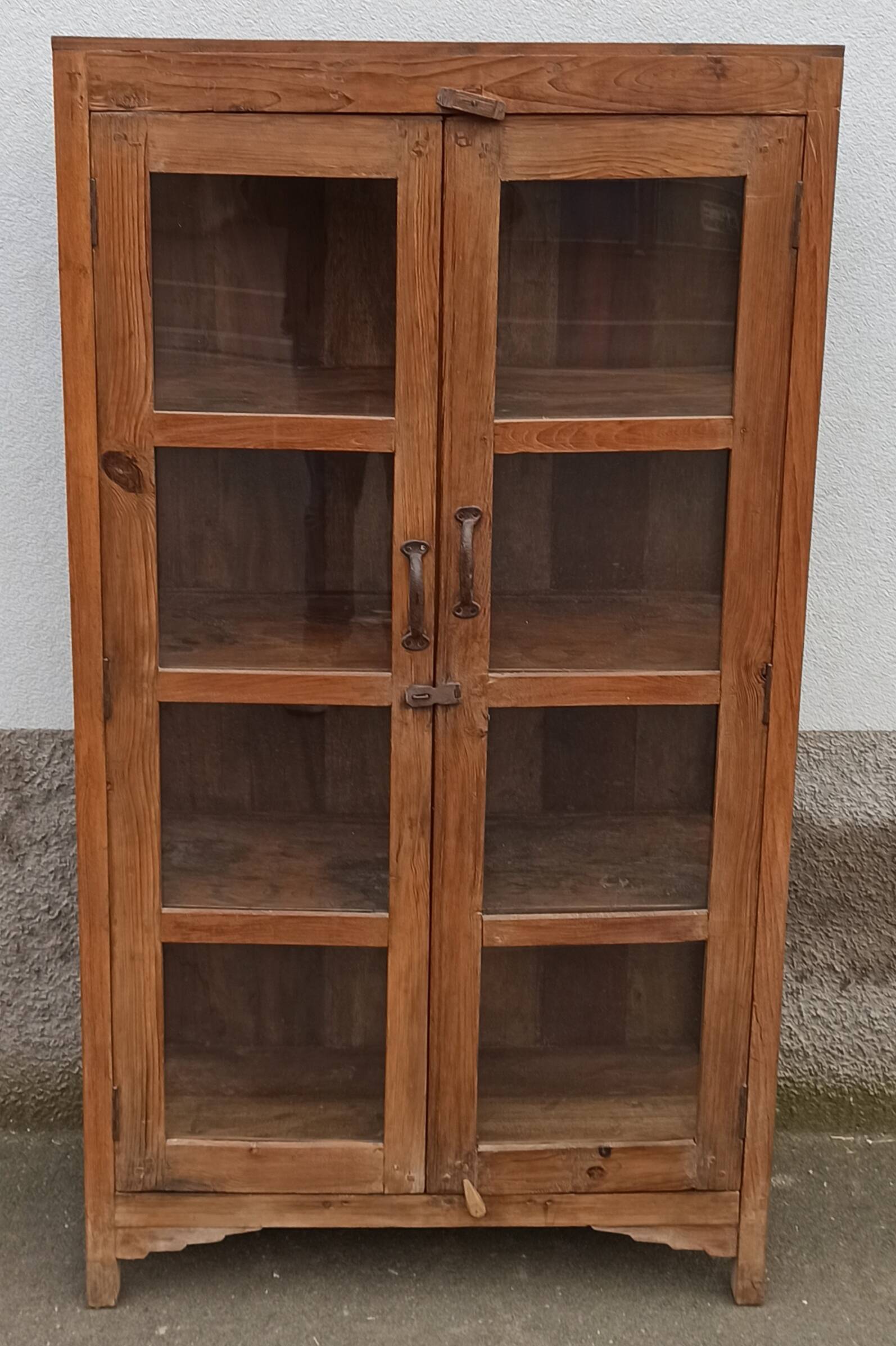 Old wooden cabinet display case with two doors