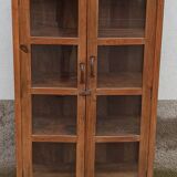 Old wooden cabinet display case with two doors
