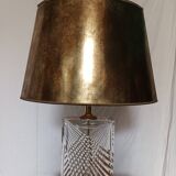 Table lamp in cut crystal and brass from the 70s