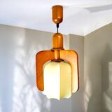 Portuguese mid century modern wooden hanging light