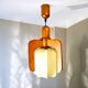 Portuguese mid century modern wooden hanging light