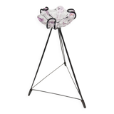 Cendrier sur pied verre coloré noire 1970