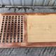 Vintage Yew Wood Bench with 3 Cushions