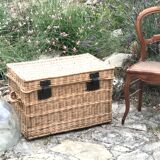 Vintage rattan trunk