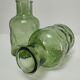 Deux vases verre moulé texturé vert années 70