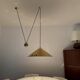 Adjustable Brass Keos Pendant Lamp with Counterweight by Florian Schulz