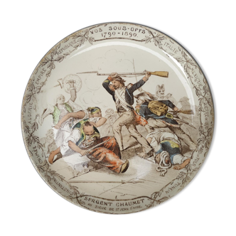 Ancienne assiette parlante de collection - série  Nos Sous-Offs 1790 -1890 n°1