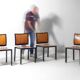 Set of 1980s Bruno Rey Quadro chairs for Dietiker Switzerland