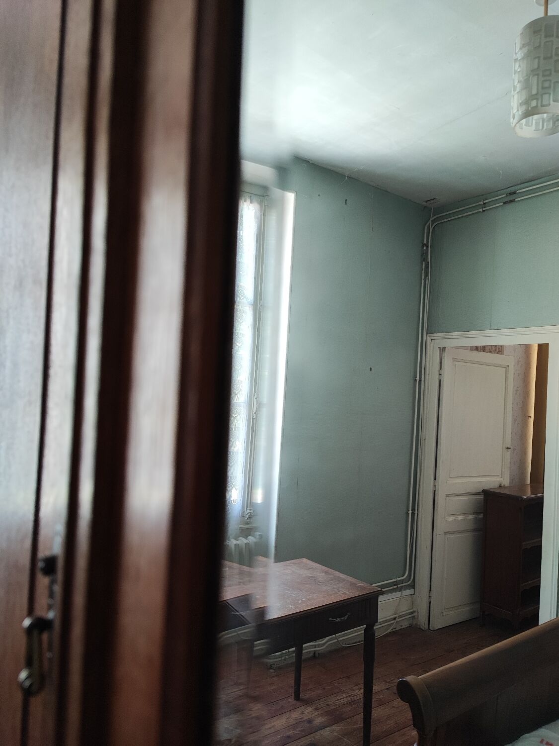 Vintage wardrobe with ice linen and wardrobe
