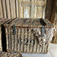 Old wicker moving trunk
