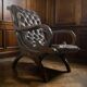 Vintage Chesterfield armchair in dark brown leather / single seat