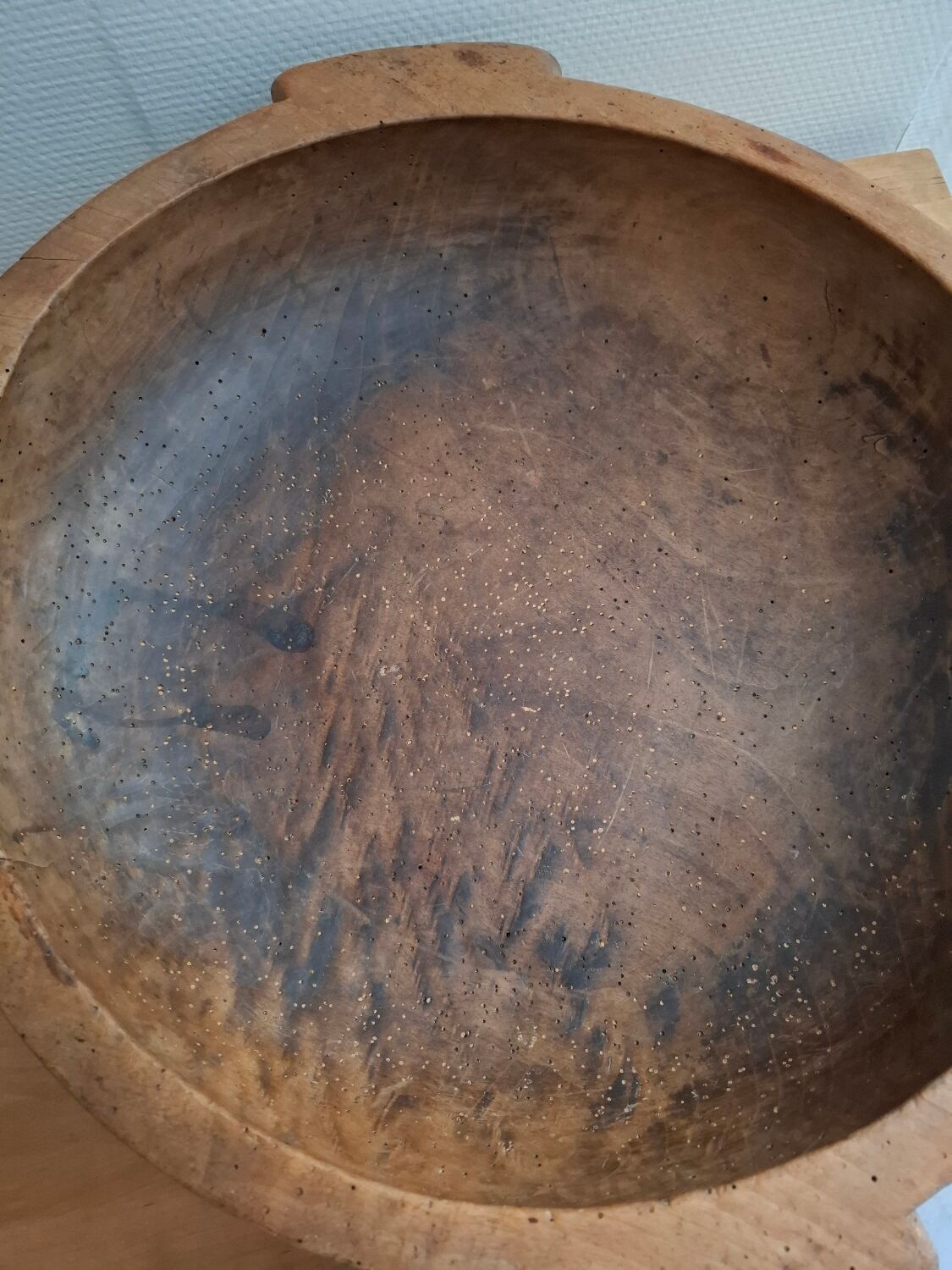 Large antique wooden bowl