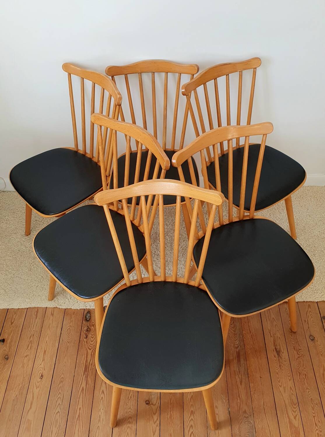 6 Sonata 842 chairs by Baumann, 1960