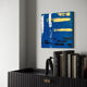 Abstract blue yellow table 40x40 cm acrylic painting signed