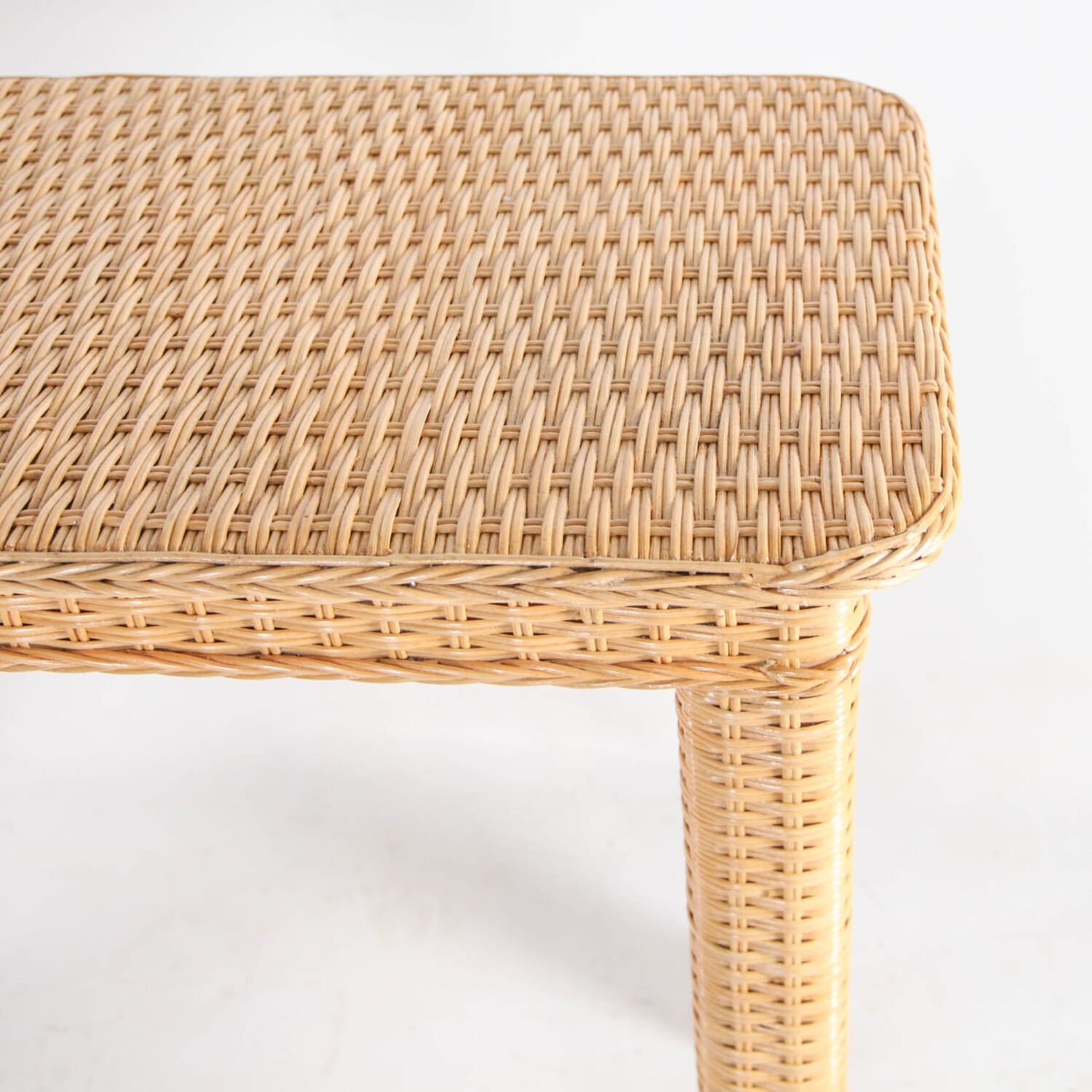 Woven rattan console