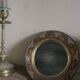 Miroir rond Fleur Laiton ancien