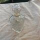 Vintage transparent molded glass whisky decanter