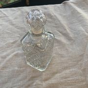 Vintage transparent molded glass whisky decanter