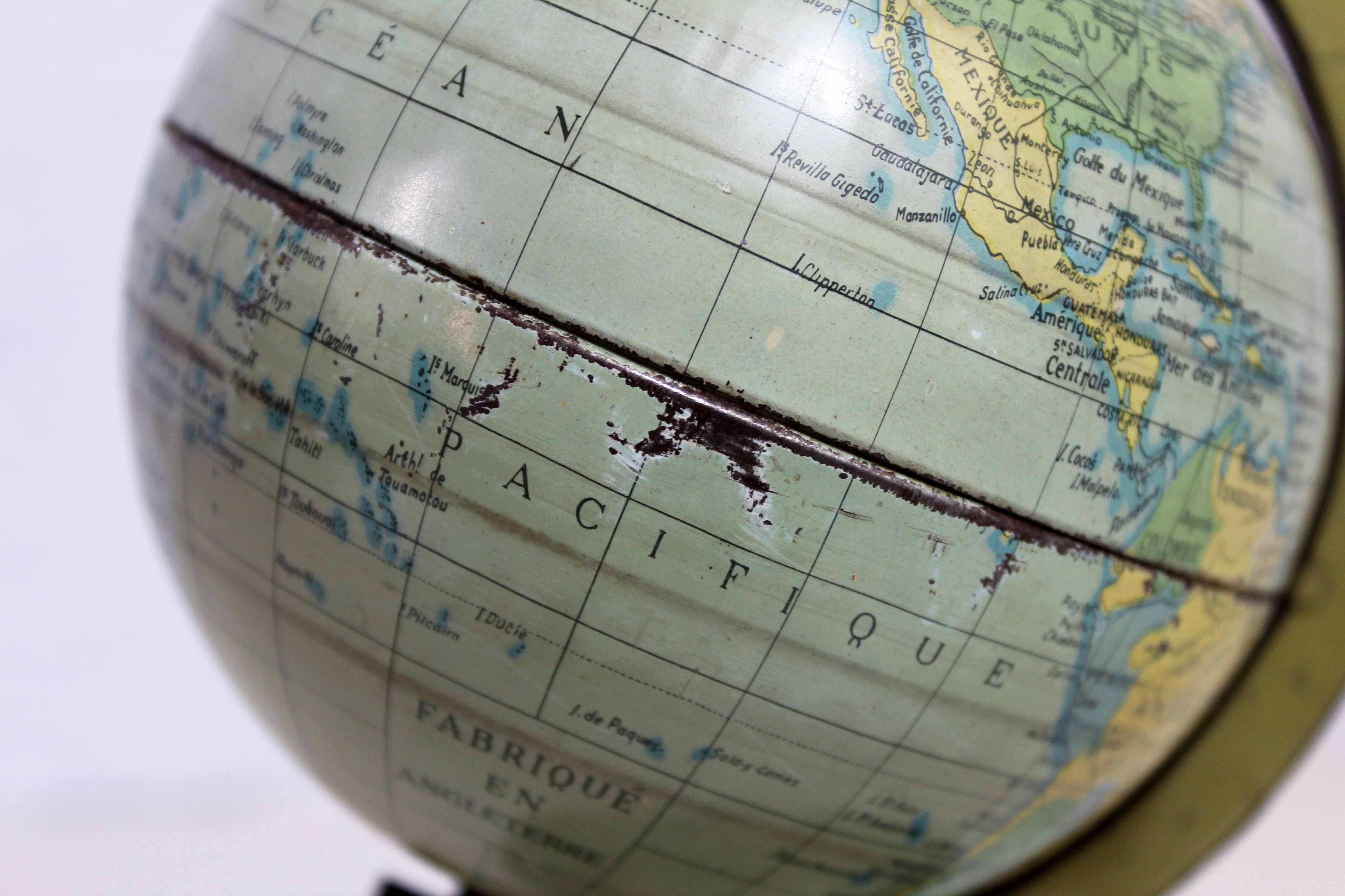 Vintage all-metal world map