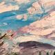 Old oil painting on panel exotic expressionist landscape signed