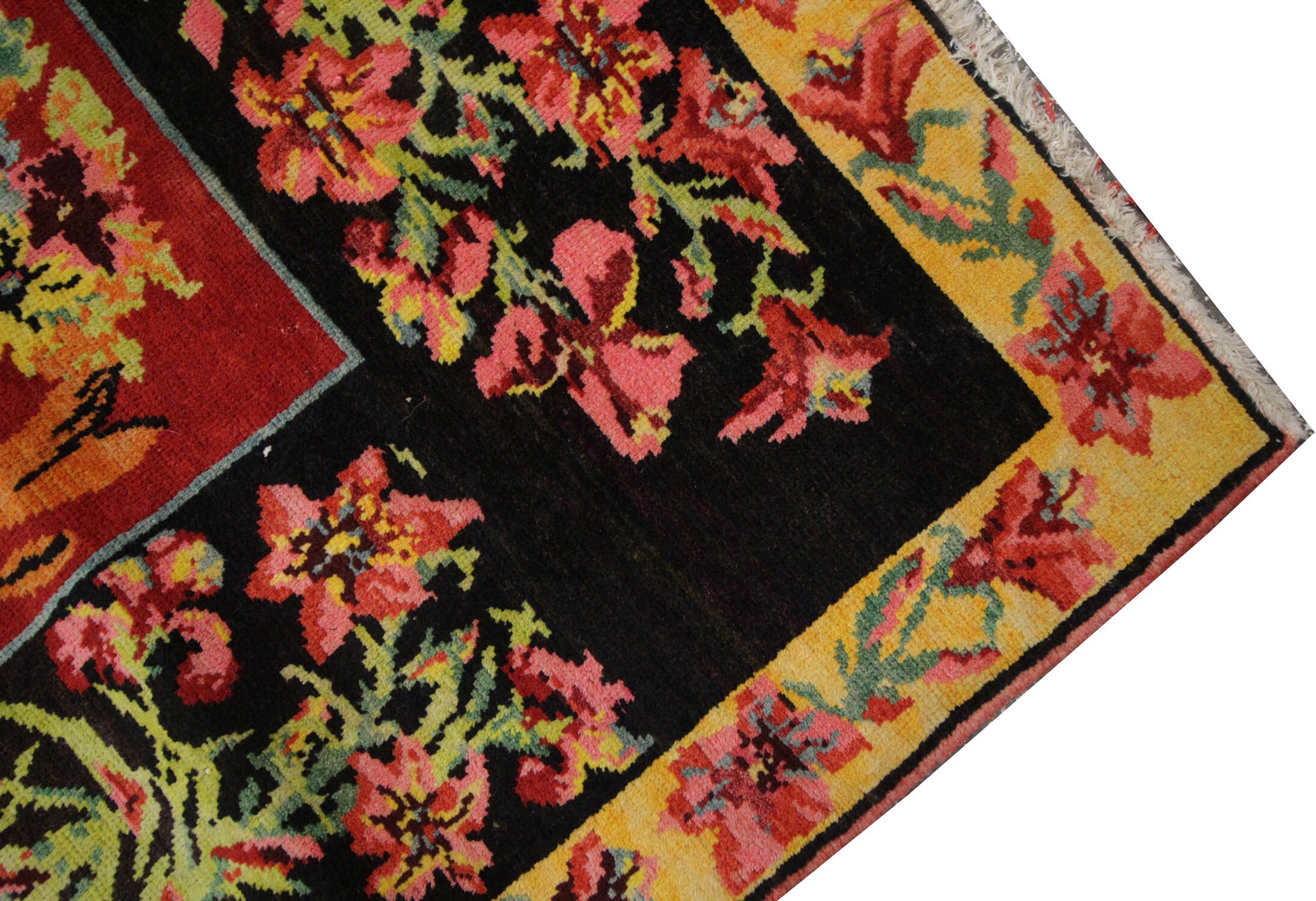 Handmade floral caucasian rug, 128x238cm