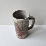 Ceramic mug signed Gustave Reynaud (Le Mûrier) Vintage Design Years