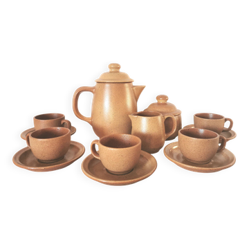 brown stoneware coffee set from the 70s