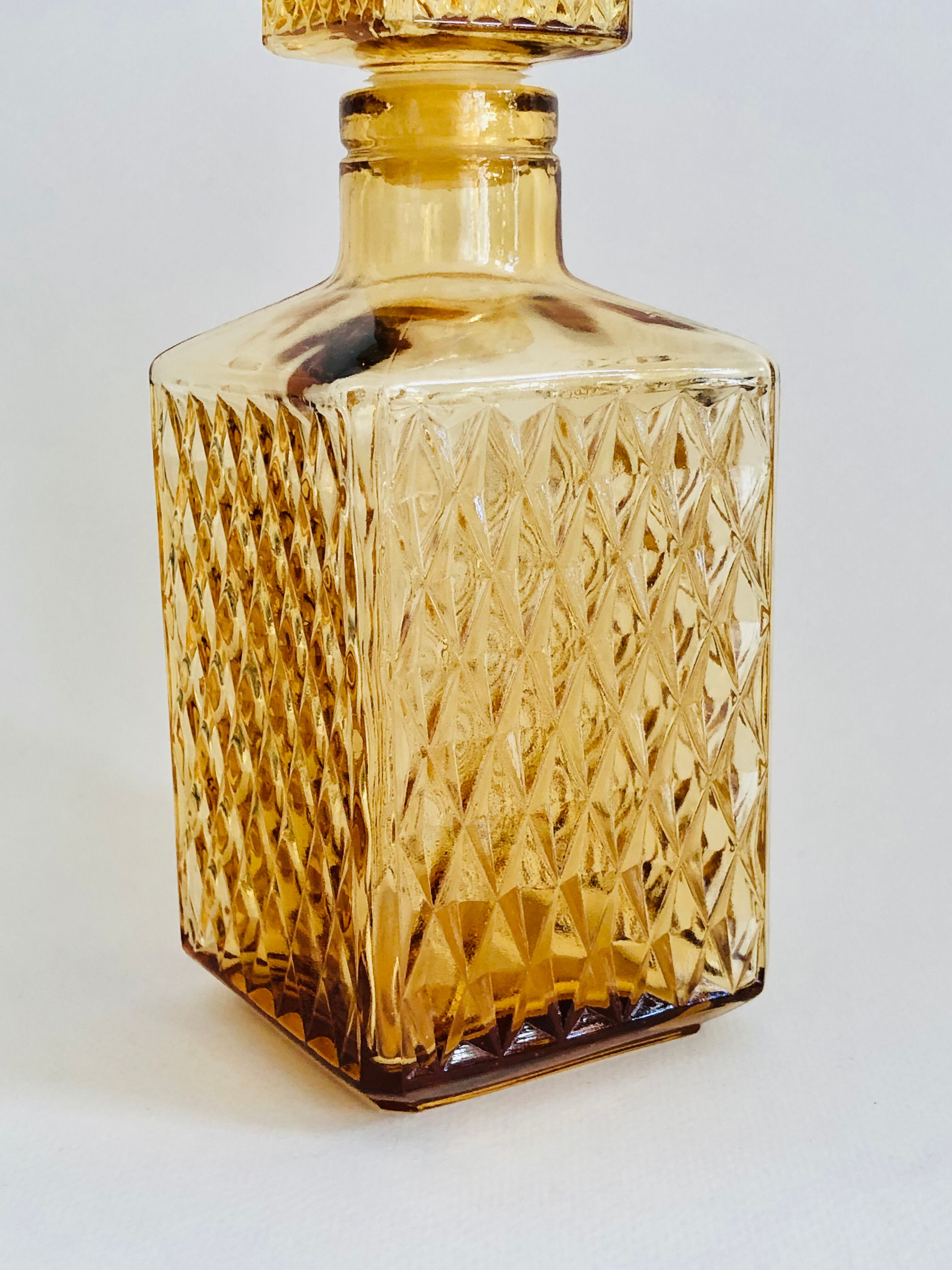 Vintage smoked glass whiskey decanter