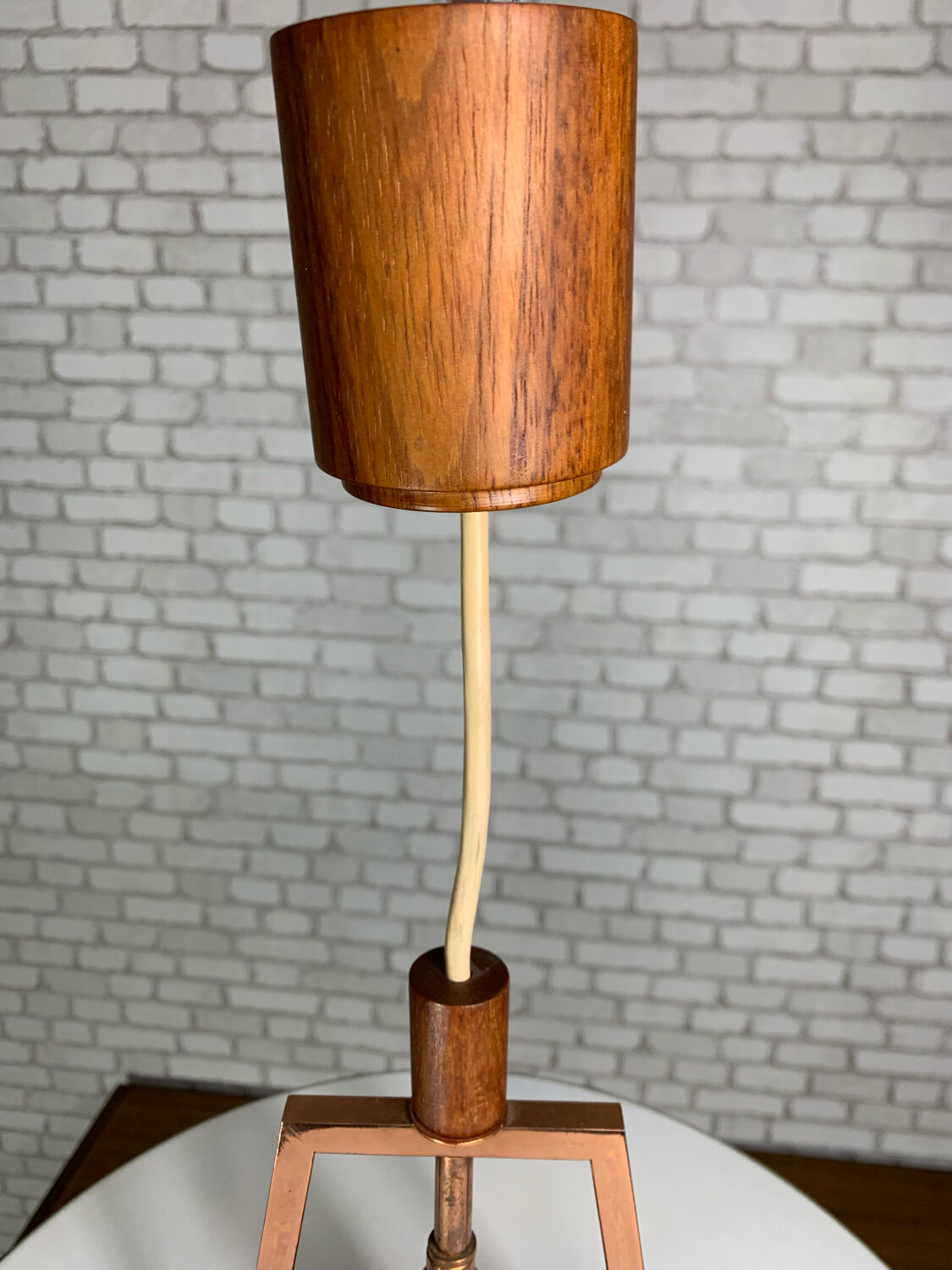 Vintage teak pendant lamp 1970
