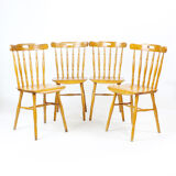 Ensemble de 4 chaises à manger en chêne, Tchécoslovaquie années 1960